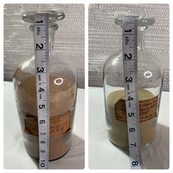 Set of Two French Style Glass Apothecary Bottles with glass stoppers. - Picture 5 of 14